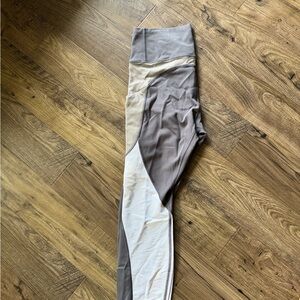 Athleta Colorblock Leggings - Gray and Cream